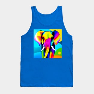 Colorful Elephant Digital Sand Art Portrait (MD23Ar036b) Tank Top